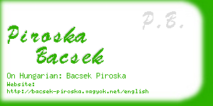 piroska bacsek business card